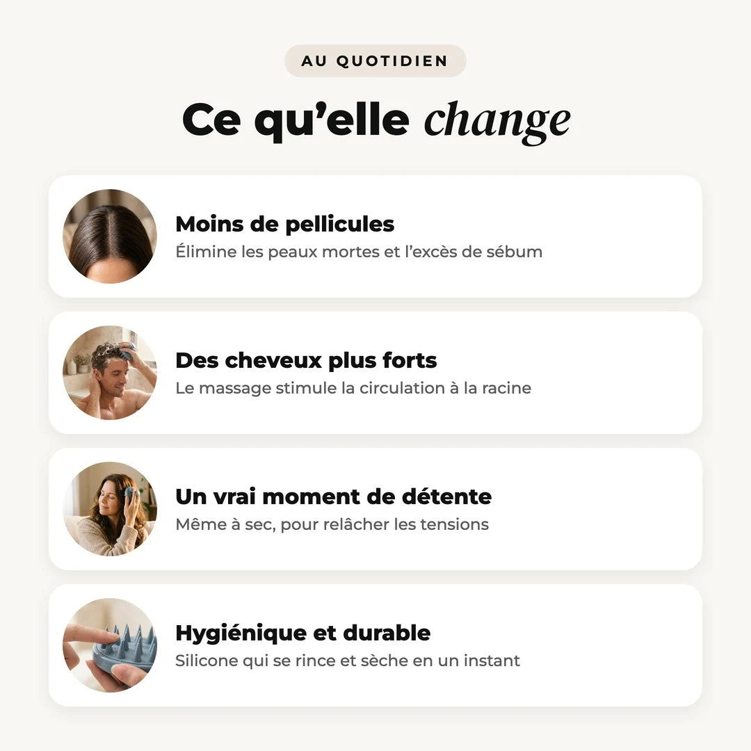 Bienfaits de la brosse pour cuir chevelu contre les pellicules pour des cheveux plus forts