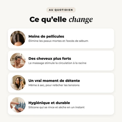 Bienfaits de la brosse pour cuir chevelu contre les pellicules pour des cheveux plus forts