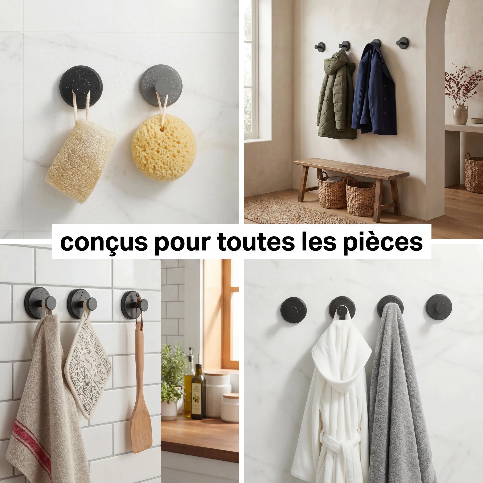 Ensemble de crochets à ventouse ultra-résistants