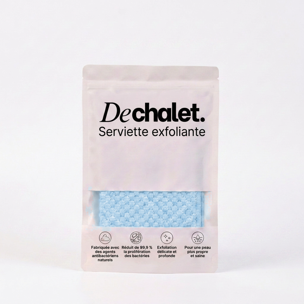 Serviette exfoliante Dechalet - coloris bleu