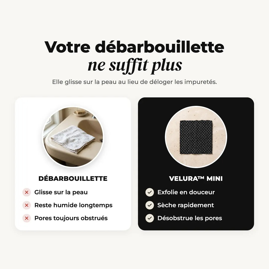 Débarbouillette en coton comparée à la serviette exfoliante pour le visage